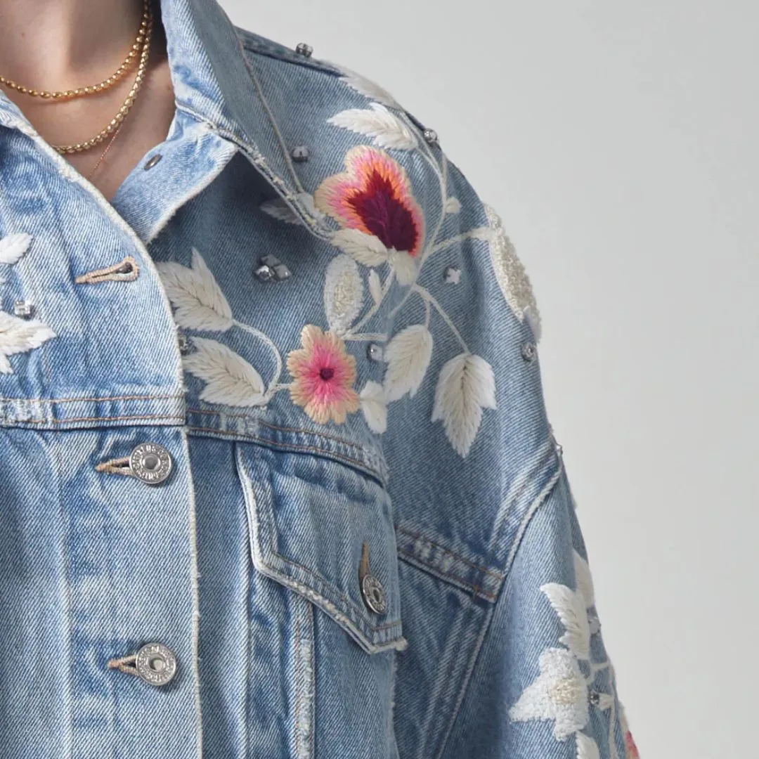 Lena Embroidered Cropped Jacket (Tulip)