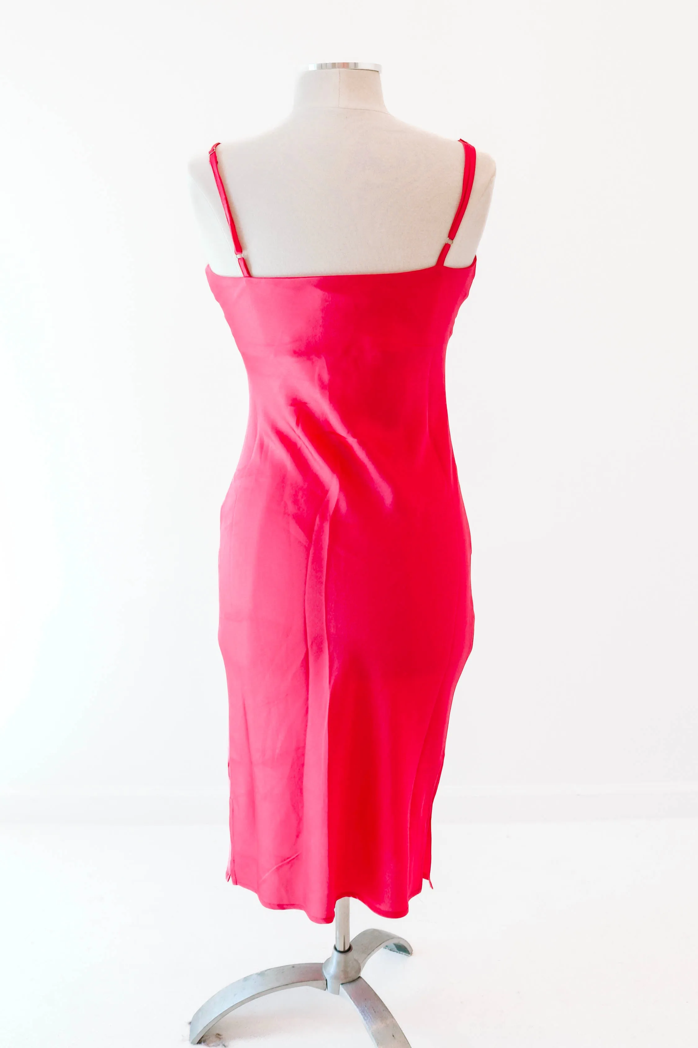 Let's Slip Away Dress - Hot Pink