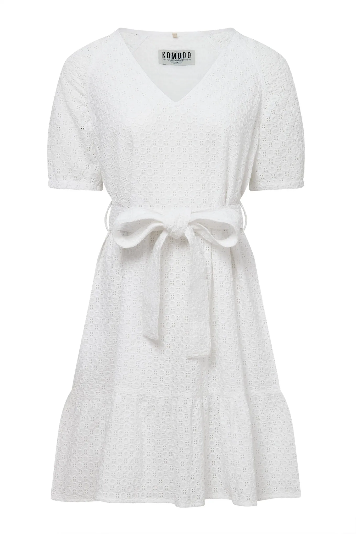 Lilia Cotton Broiderie Dress White