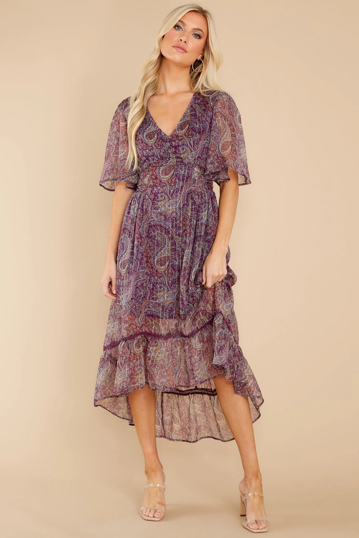 Lismore Plum Gold Dress