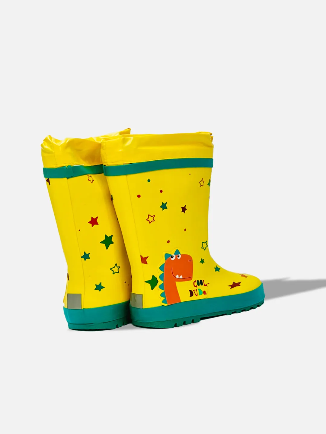 Little Surprise Box Rock n Roll Dino Flexible Rubber Rain Gumboots for Toddlers and Kids