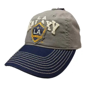 Los Angeles Galaxy Adidas Gray Adj. Relaxed Slouch Strapback Baseball Hat Cap