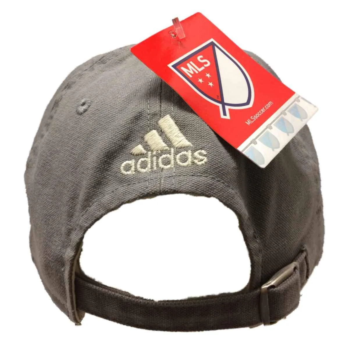 Los Angeles Galaxy Adidas Gray Adj. Relaxed Slouch Strapback Baseball Hat Cap