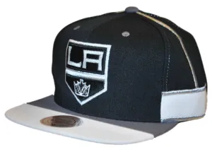 Los Angeles Kings Mitchell & Ness Tri-Color Black Structured Snapback Hat Cap