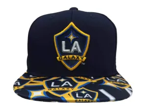 Los Angeles LA Galaxy Adidas Navy Structured Snapback Flat Bill Hat Cap