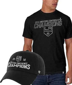 Los Angeles LA Kings 2014 NHL Western Conference Champions Shirt Hat Pack