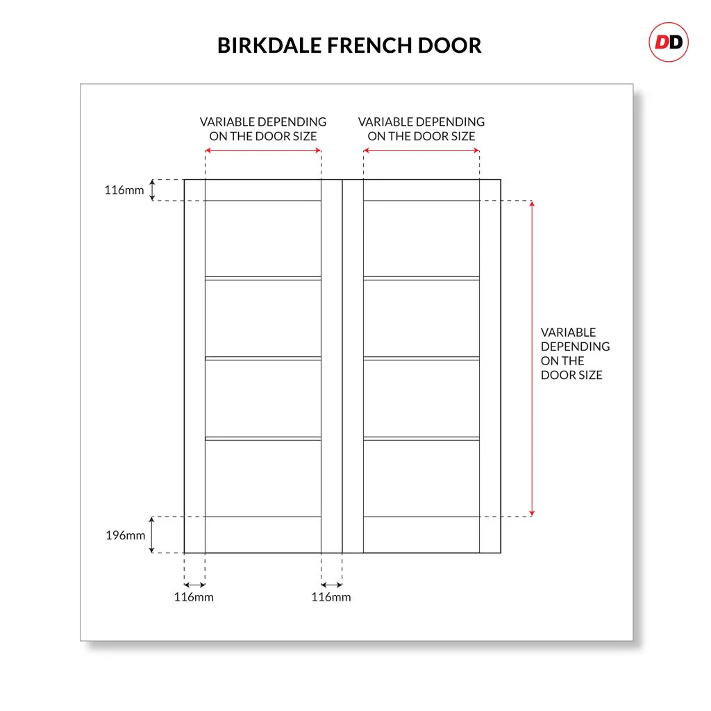 Made to Measure External Birkdale Heritage French Doors - 57mm Thick, Six Colour Options - Double Glazing