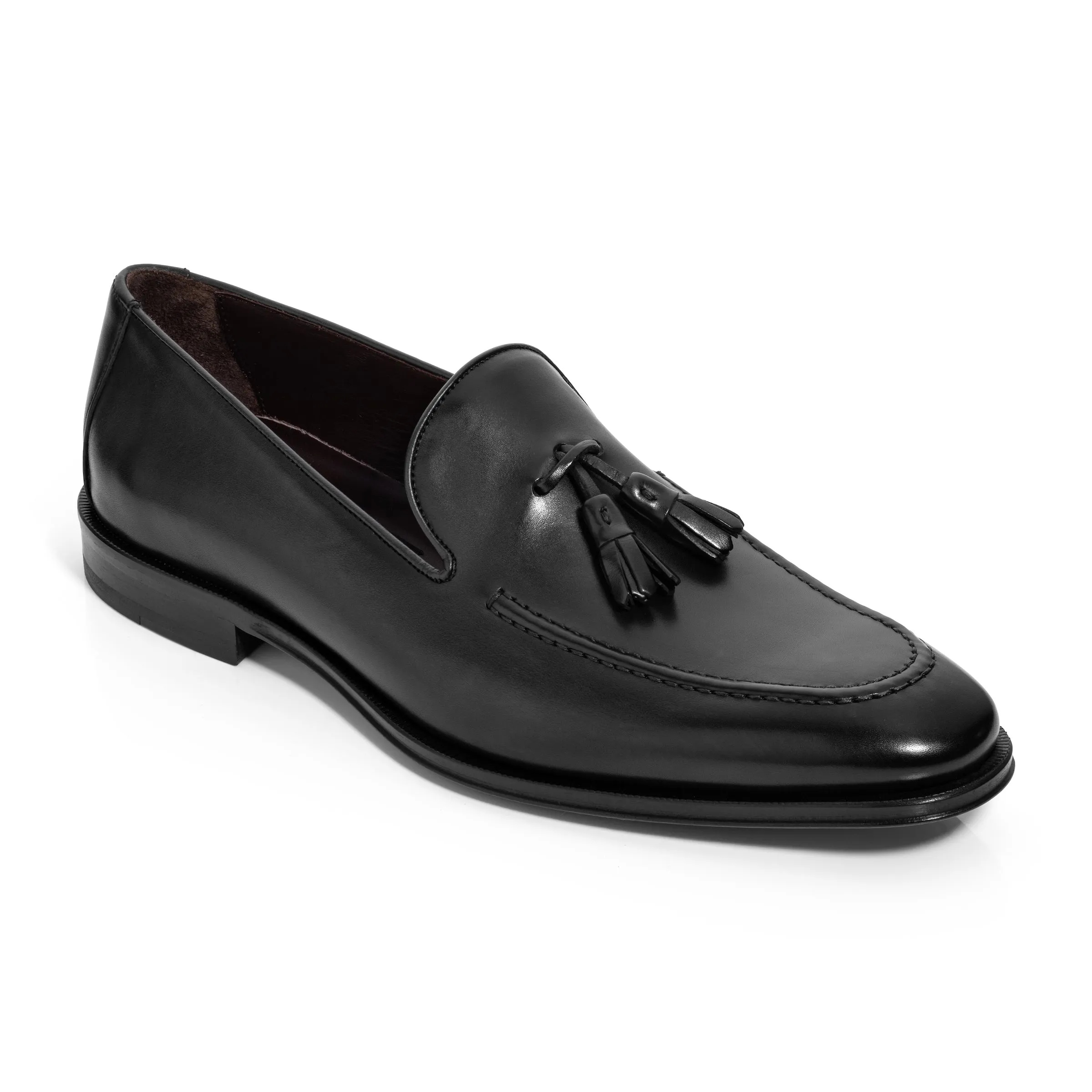 Maurizio Black Calf Tassel Loafer