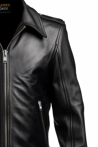 Men Vintage Black Leather Jacket - Black Leather Jacket For Men