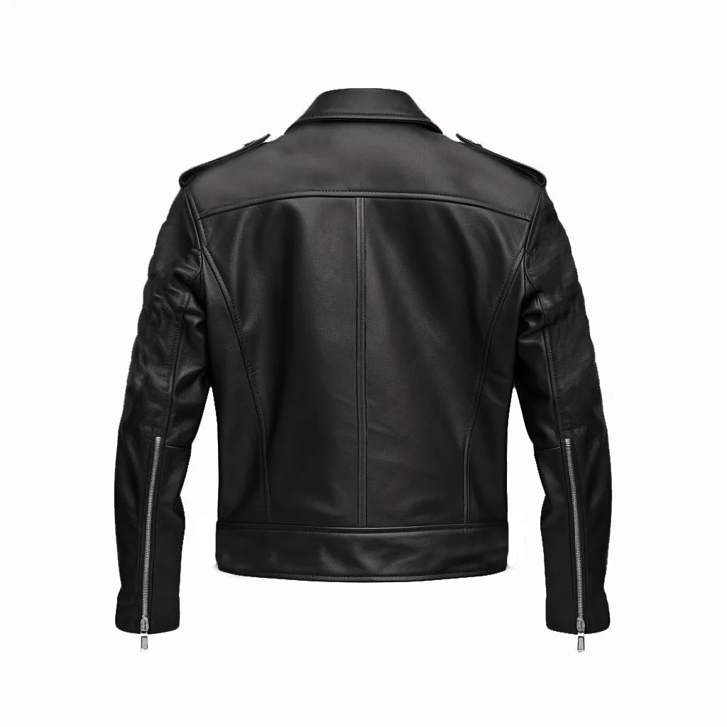 Men Vintage Black Leather Jacket - Black Leather Jacket For Men