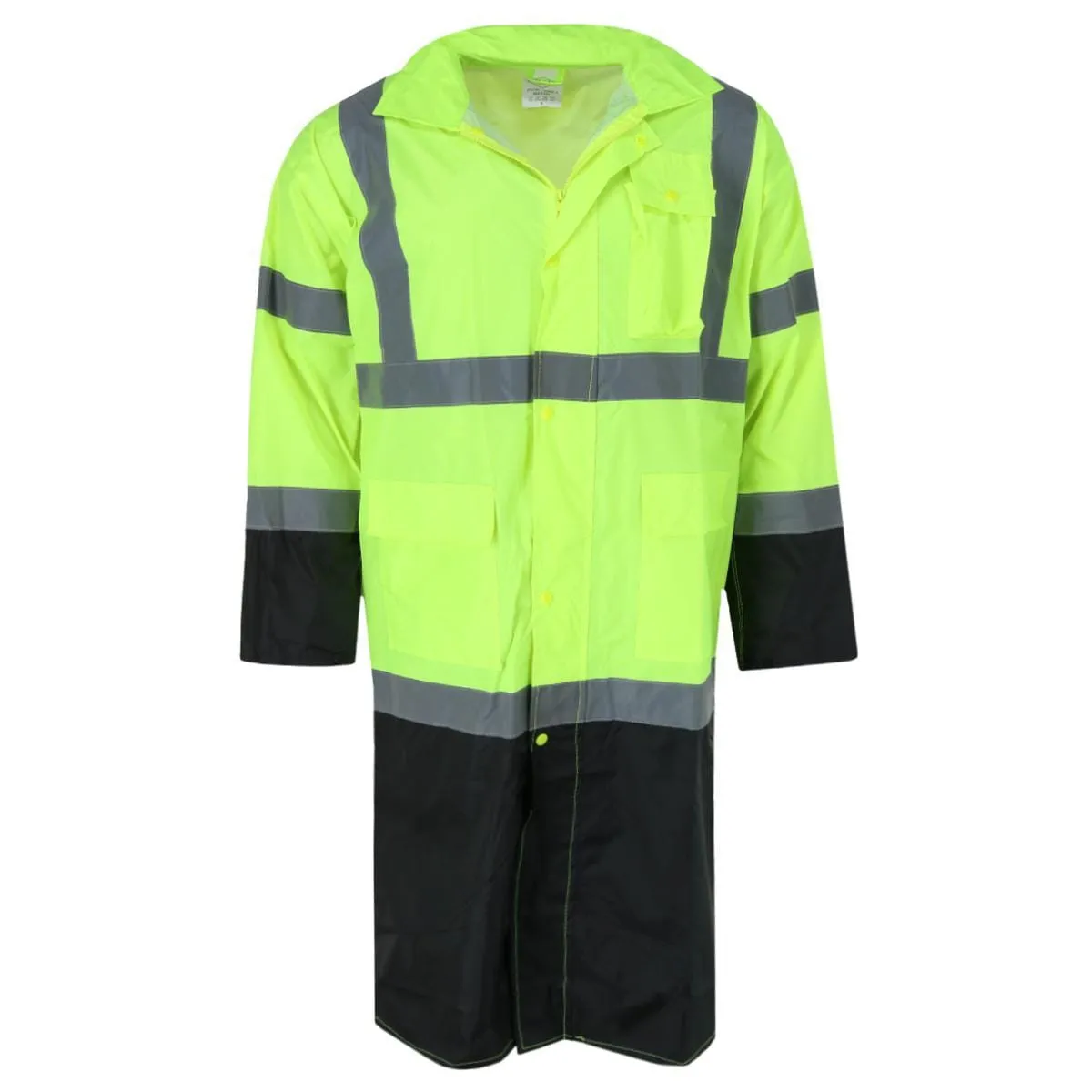 M.G.I. Adult High Visibility Long Raincoat with Foldable Hood