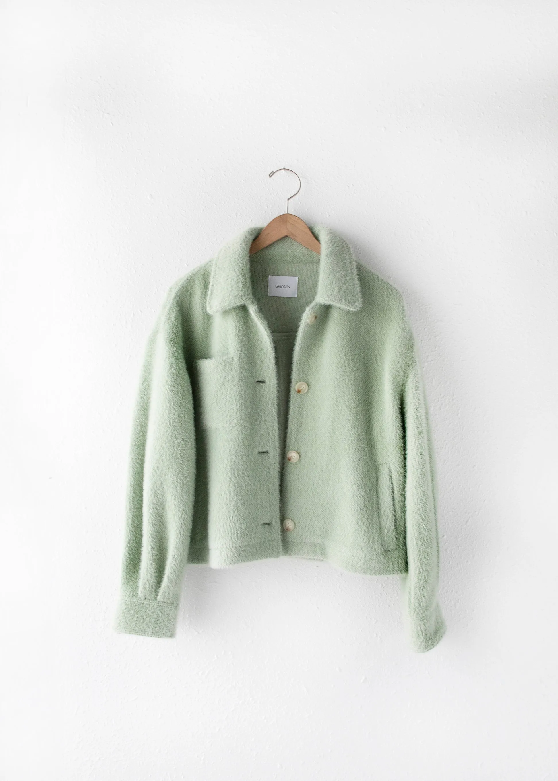 Mint Boxy Cropped Nate Jacket