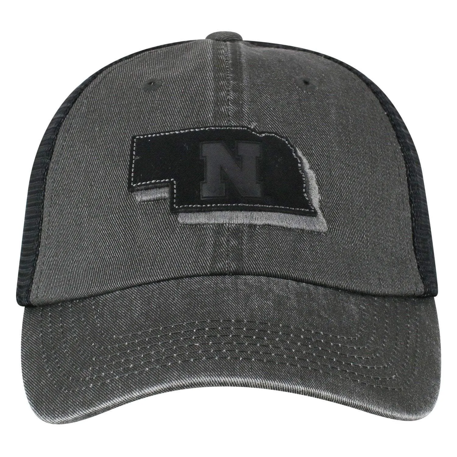 Nebraska Cornhuskers TOW Black "Land" Mesh Adj. Relax Hat Cap