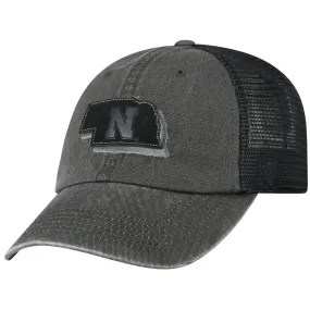 Nebraska Cornhuskers TOW Black "Land" Mesh Adj. Relax Hat Cap