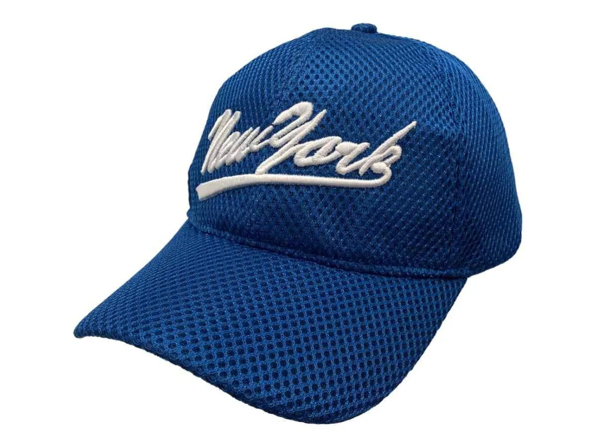 New York "NY" XM Blue All Mesh Semi-Structured Adjustable Strap Hat Cap AA683