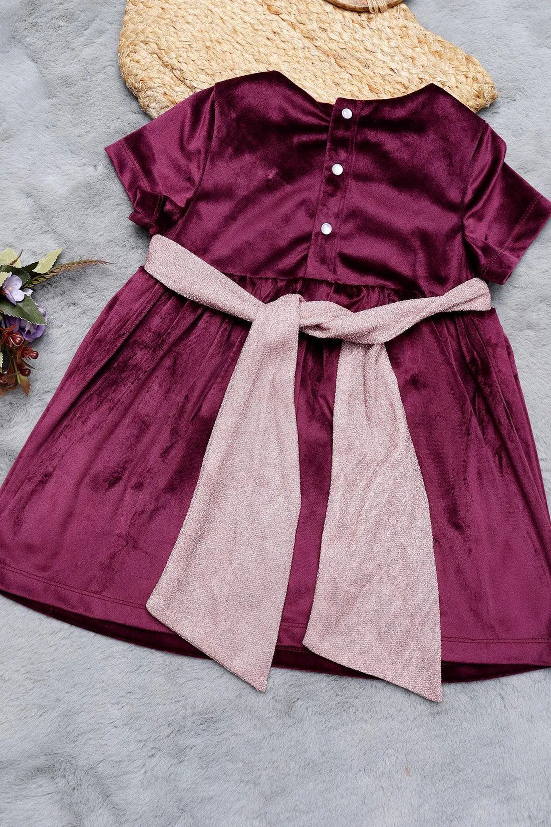 One Friday Kids Girls Burgundy Dress