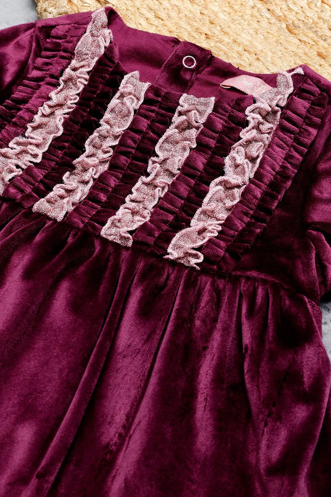 One Friday Kids Girls Burgundy Dress