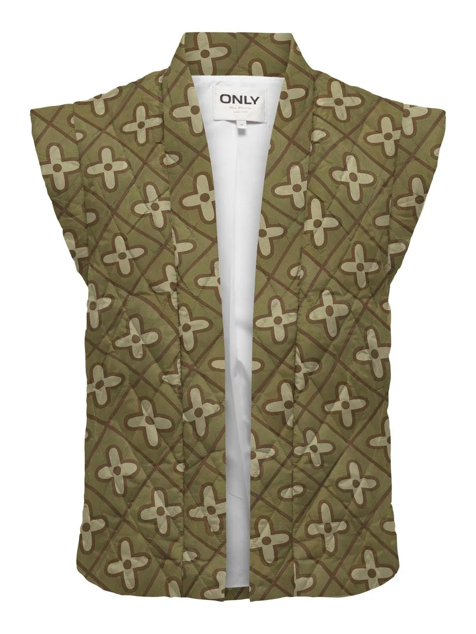 Onlcemma Aop Quilt Vest Pnt - Groen Dessin