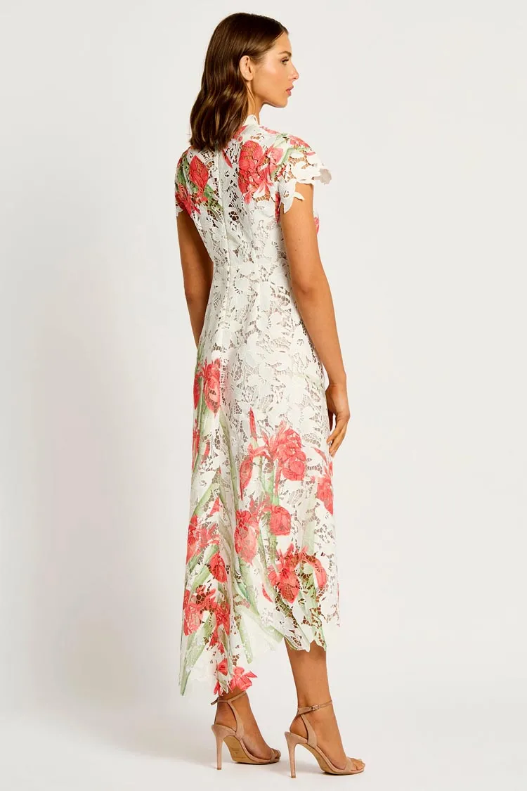 Orchid Cap Sleeve Floral Lace Dress