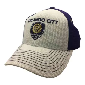 Orlando City SC Adidas White Purple Structured Adjustable Baseball Hat Cap