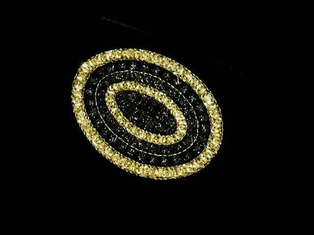 Oval Sequin Embroidered Velvet