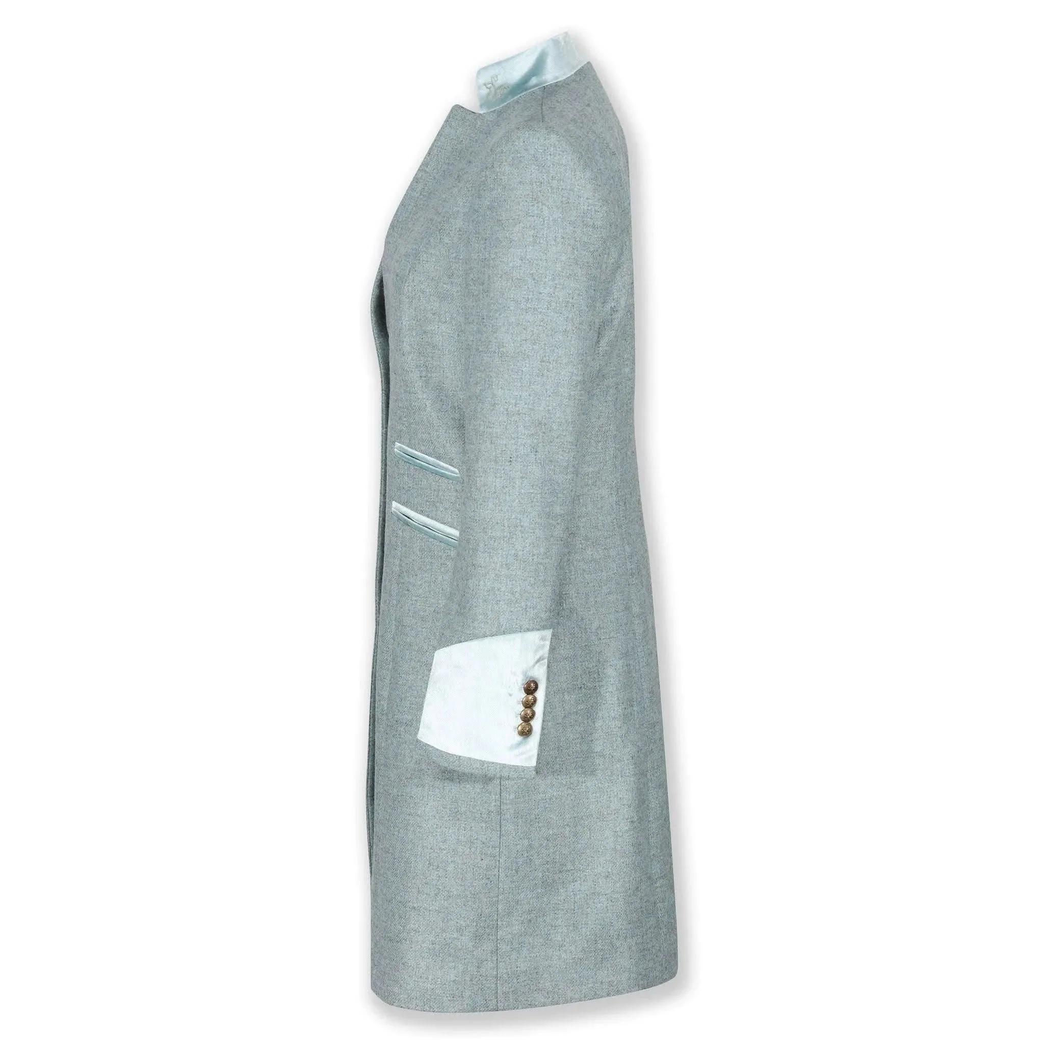 Oxford Duck Egg Blue Wool Coat