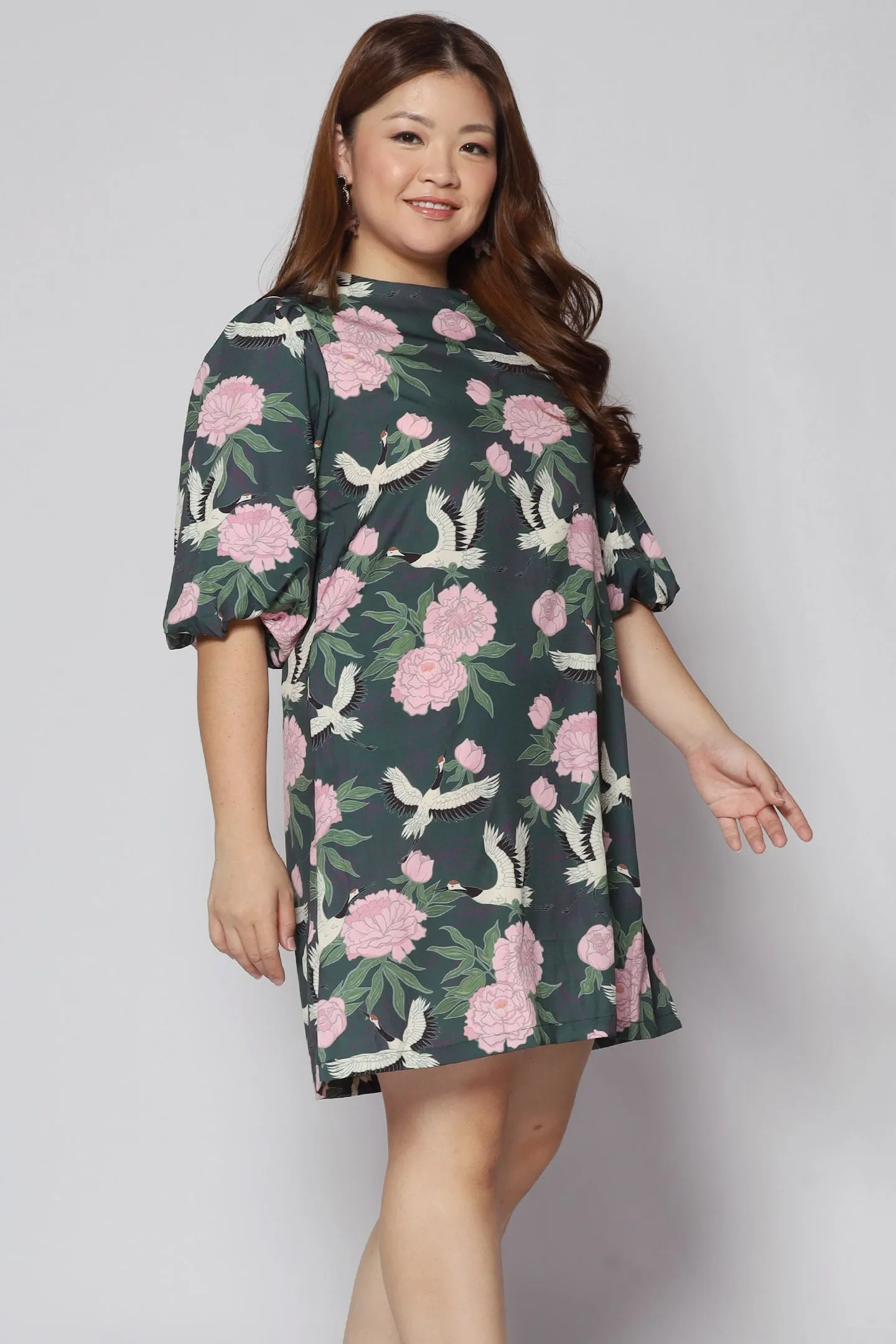 Pam Dress in Peony Crane