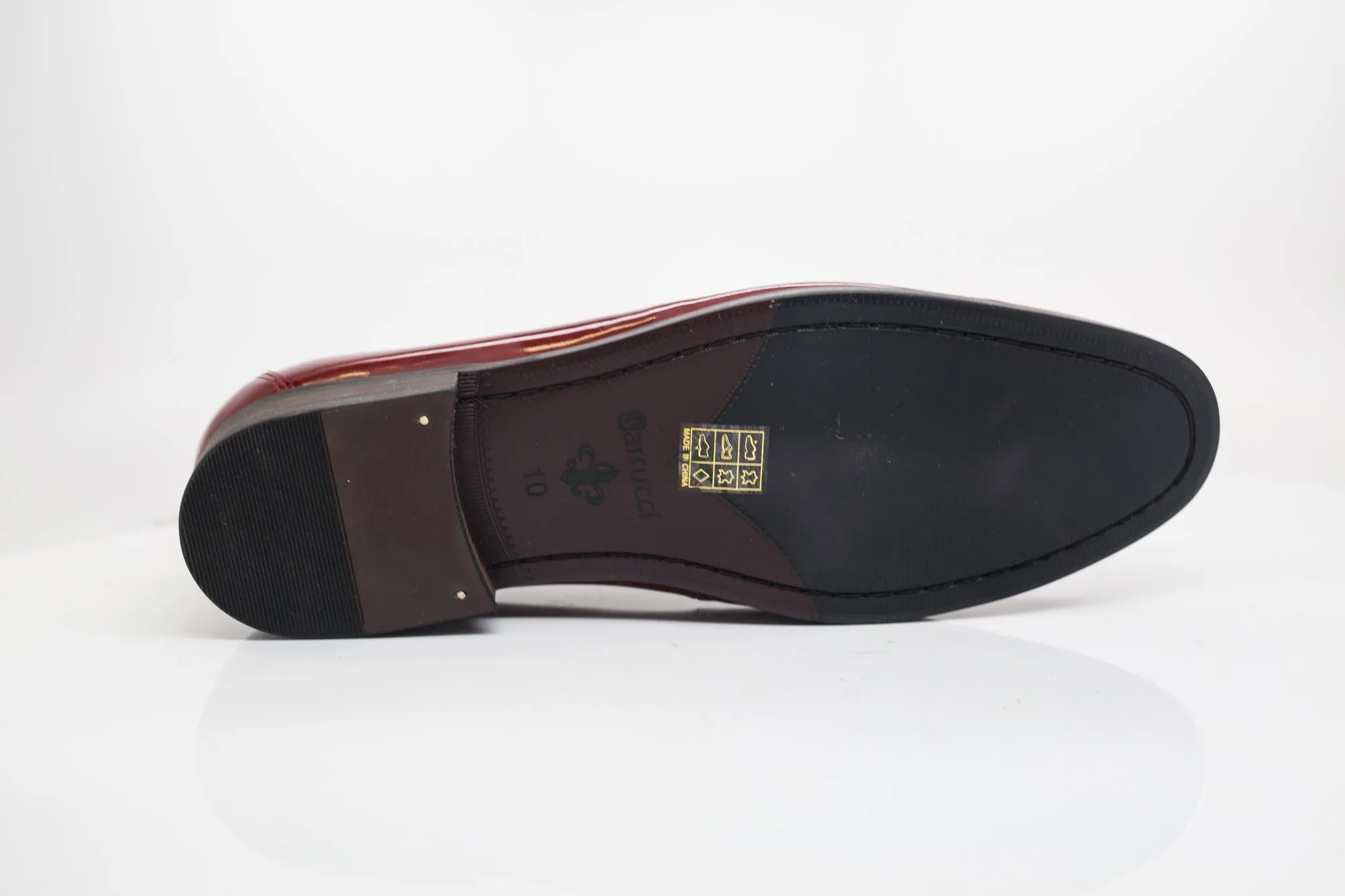 Patent Leather & Suede Slip-On Loafer Red