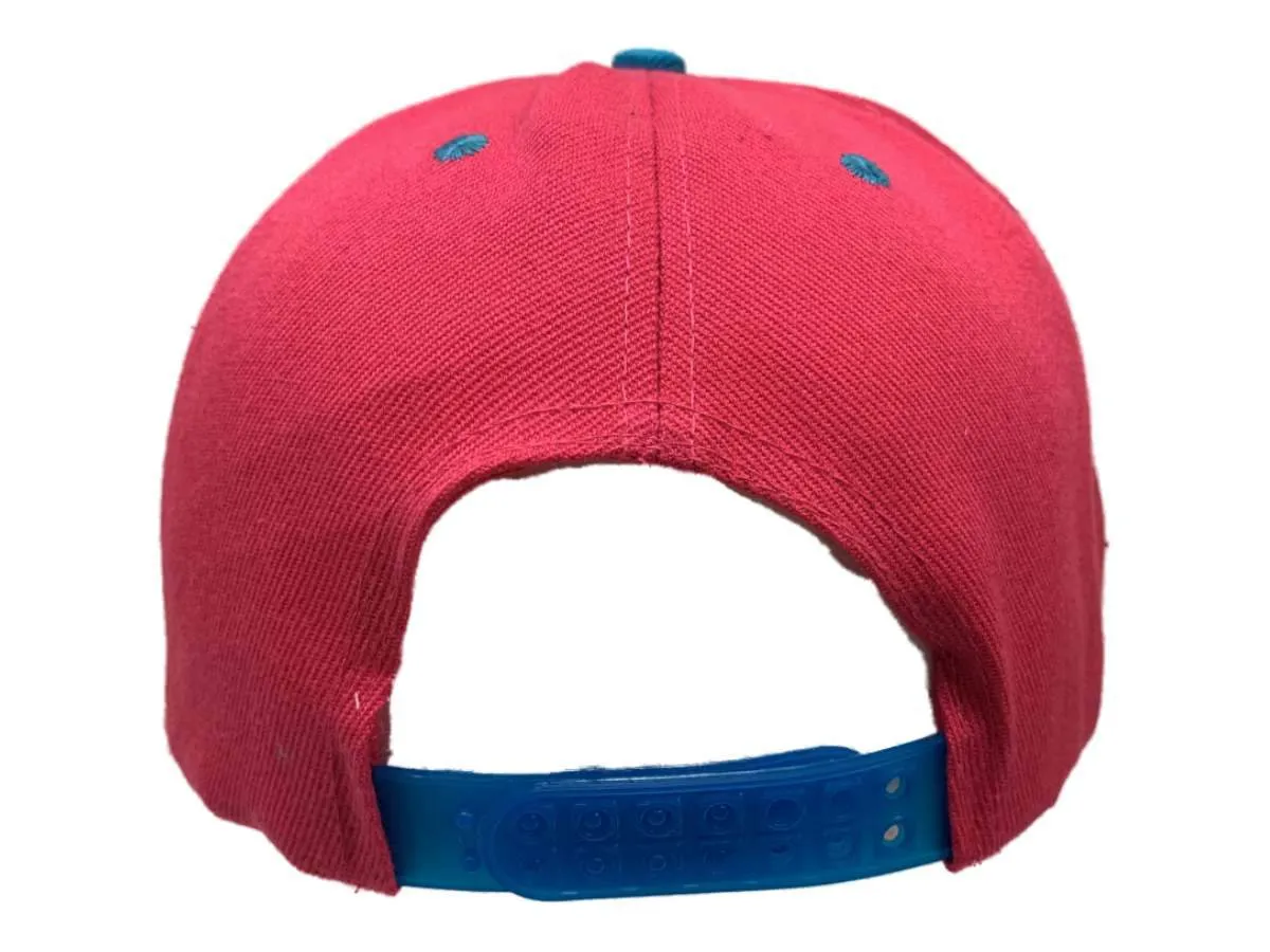 Pink & Blue Bubblegum XM Structured Adjustable Snapback Flat Bill Blank Hat Cap