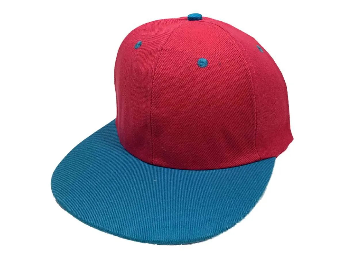 Pink & Blue Bubblegum XM Structured Adjustable Snapback Flat Bill Blank Hat Cap