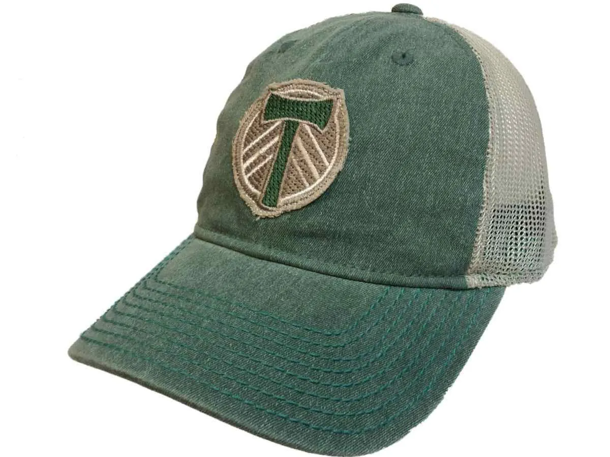 Portland Timbers Adidas Sun Bleached Green Tan Mesh Back Snapback Slouch Hat Cap