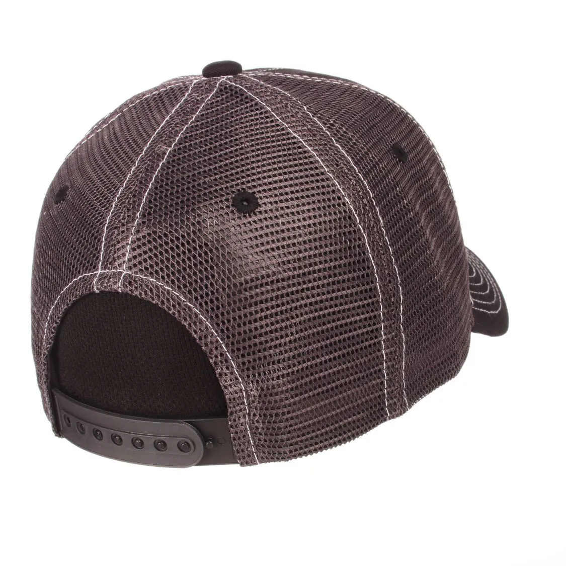 Purdue Boilermakers Zephyr Black Mesh Blackout Trucker Adjustable Snap Hat Cap