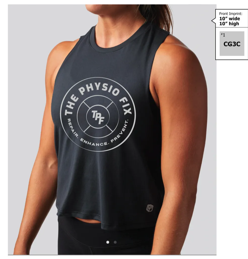 "The Physio Fix" Women's Dark Gray Cropped Tank