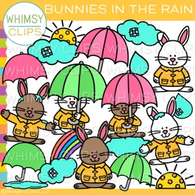 Rainy Day Bunnies Clip Art