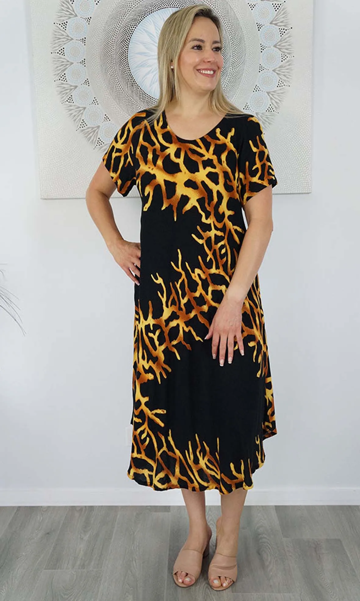 Rayon Dress Newport Flame, More Colours