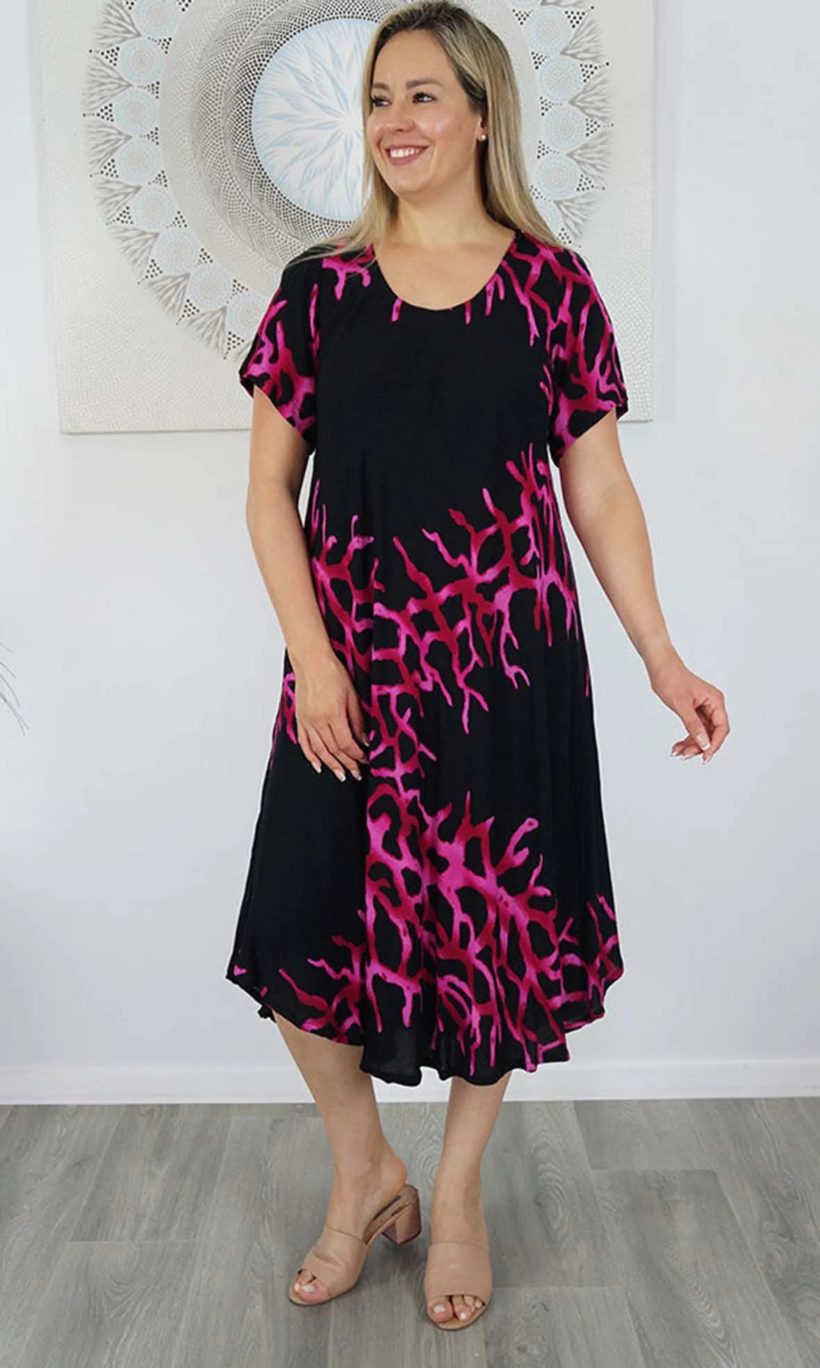 Rayon Dress Newport Flame, More Colours