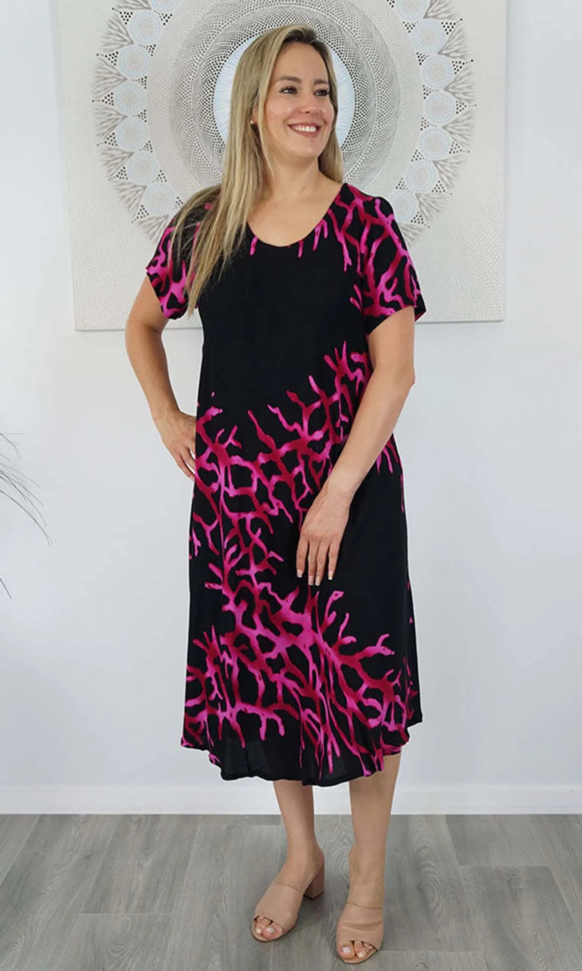 Rayon Dress Newport Flame, More Colours