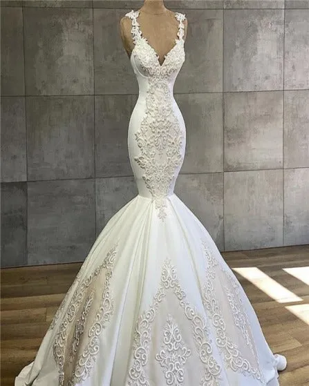 Seductive Sleeveless Mermaid Wedding dress