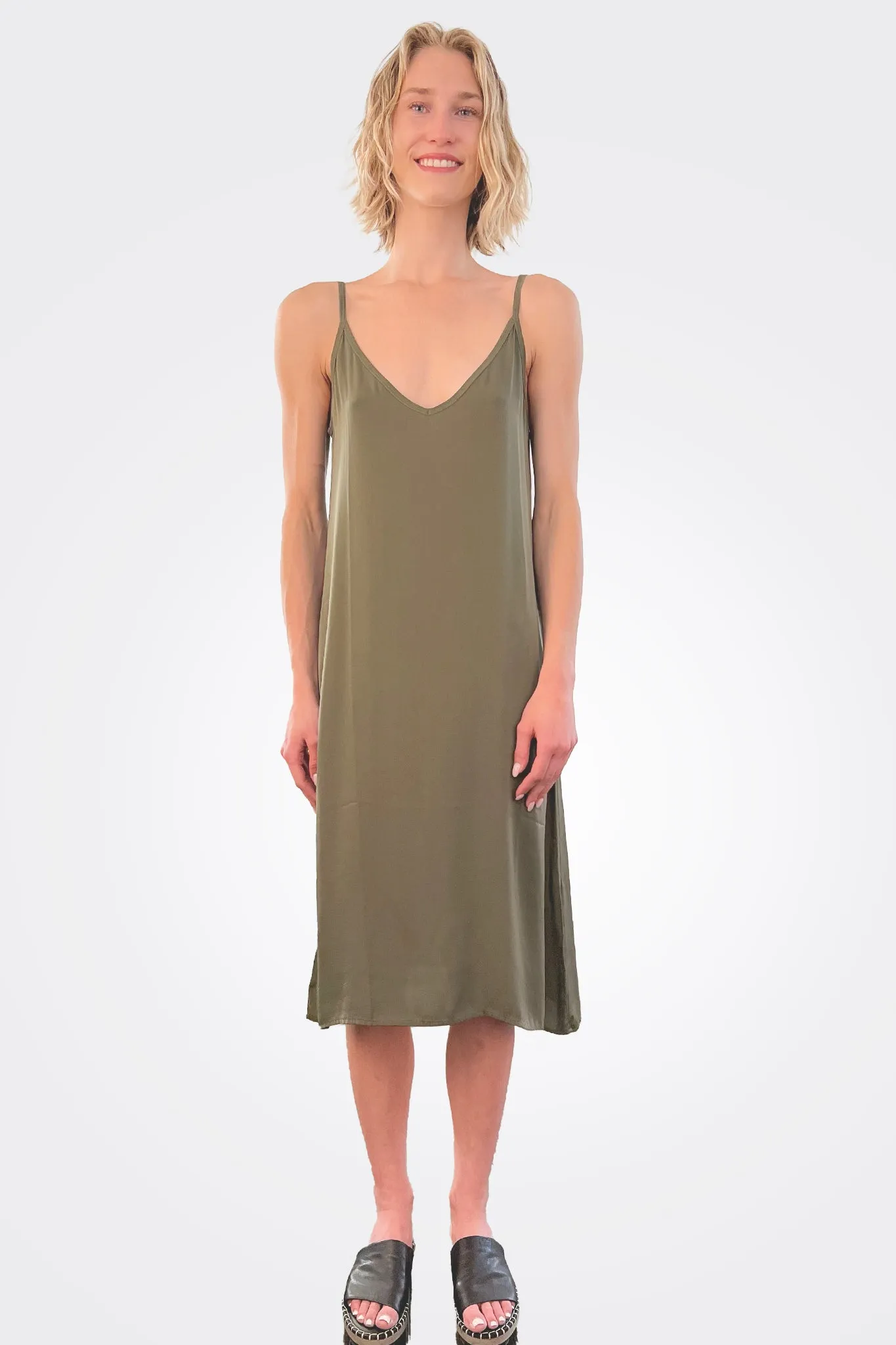 Semi Sheer Slip Dress - Olivio