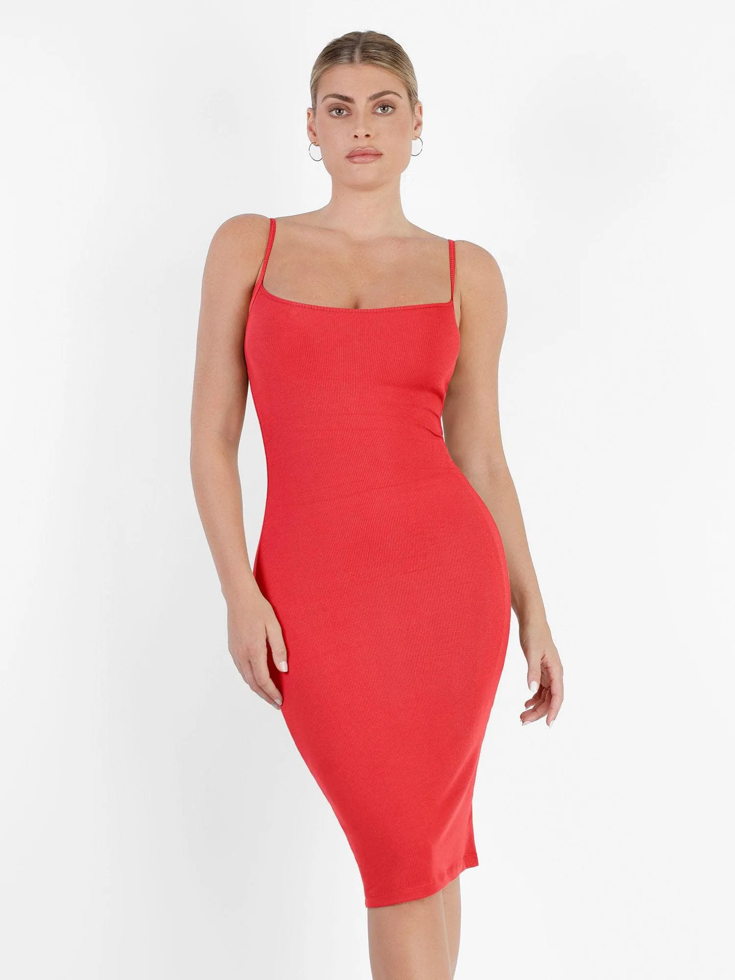 Shapewear Solid Modal Slimming Midi Slip Dress