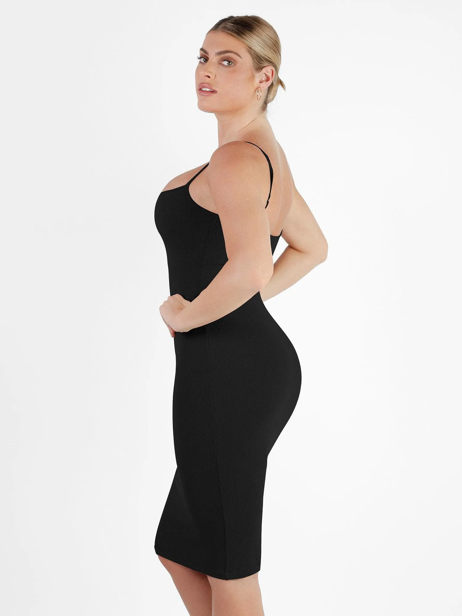 Shapewear Solid Modal Slimming Midi Slip Dress