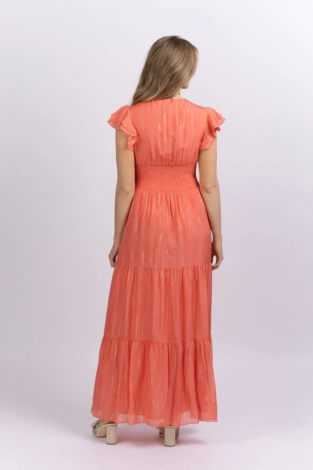 Shoshanna Midnight Brenda Dress in Coral