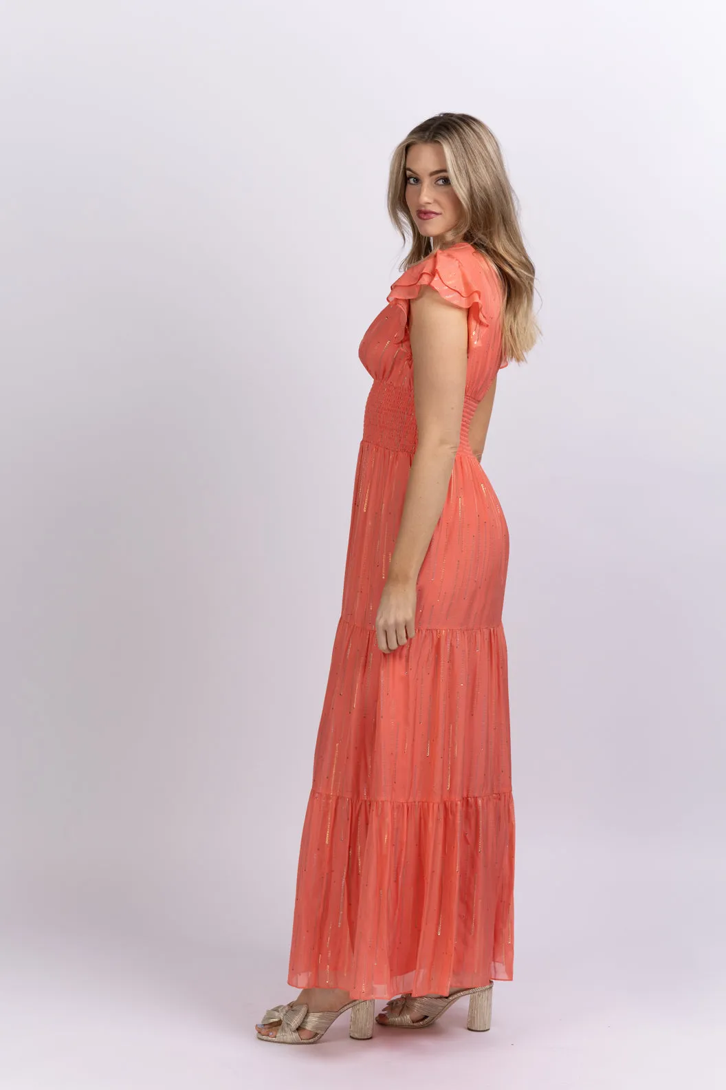 Shoshanna Midnight Brenda Dress in Coral