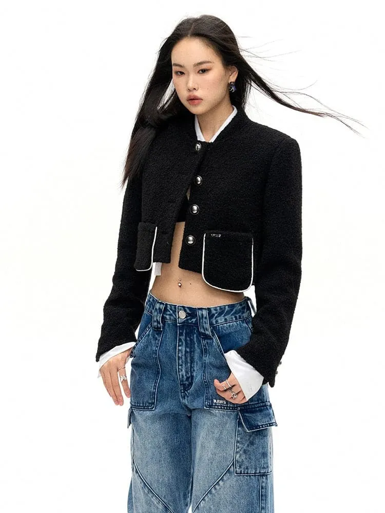 Silver Buckle Cropped Jacket