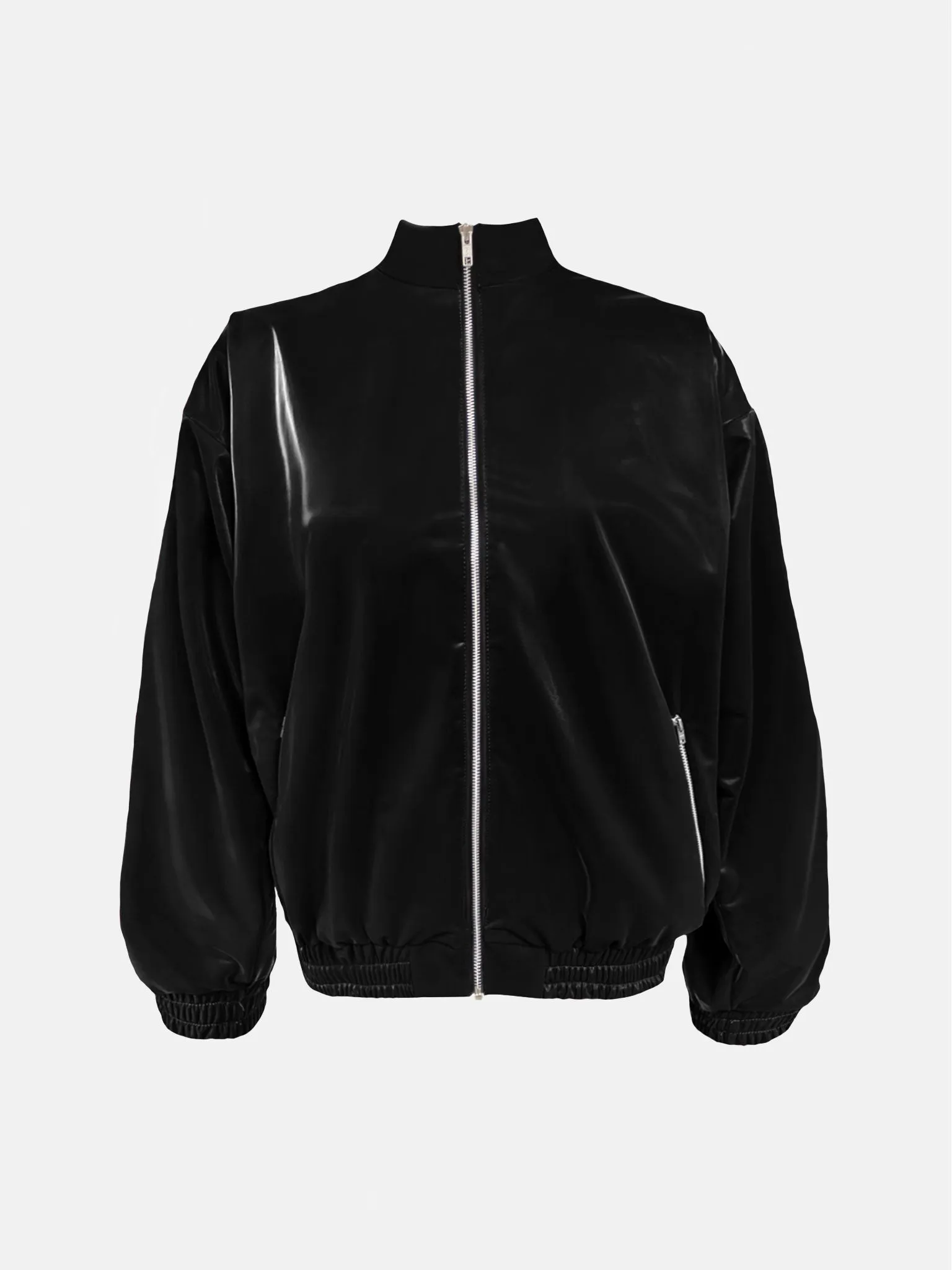 S*x Tape Tracksuit Jacket Wet Look Black