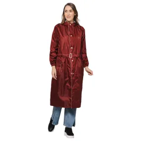 The Clownfish by STRAUSS Polyester Raincoats for Women Raincoat for Ladies Waterproof Reversible Double Layer. Drizzle Diva Series (Maroon, X X-Large)