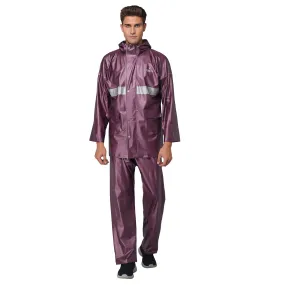 THE CLOWNFISH Rain Coat for Men Waterproof for Bike Raincoat for Men with Hood PVC Material. Set of Top and Bottom. Azure Pro Series (Burgundy, XXX-Large)