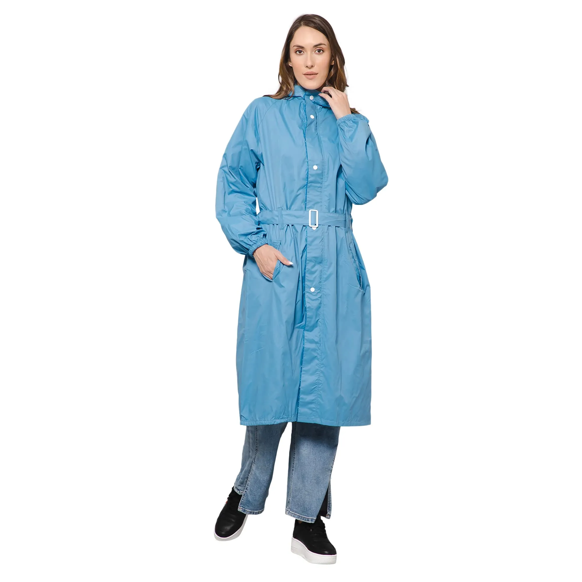 THE CLOWNFISH Raincoats for Women Rain Coat for Women Longcoat Raincoat for Ladies Waterproof Reversible Double Layer. Aquashield Series (Pista Green, XXXX-Large)