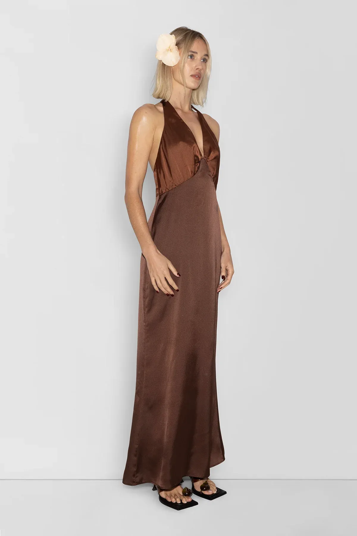 The Wolf Gang Oahu Slip Dress - Chocolate