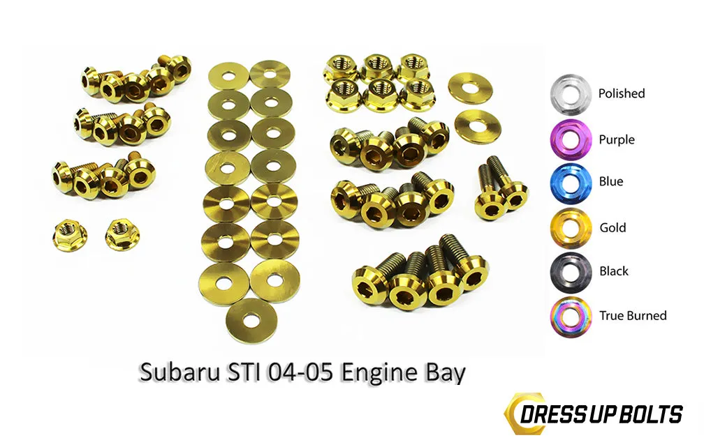 Titanium Engine Bay Dress-Up Bolt Kit 2002-2005 WRX and STi